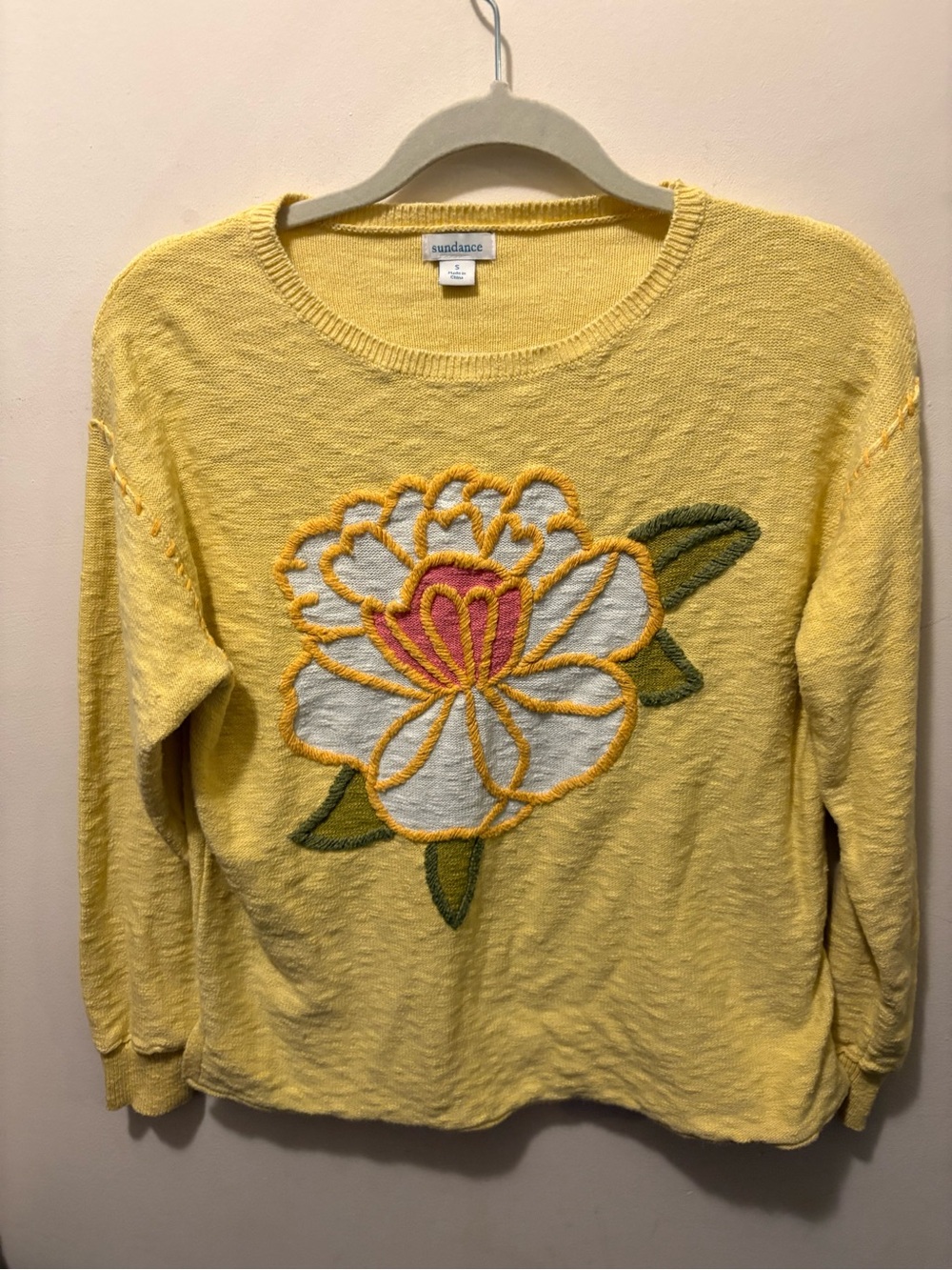 Sundance summer embroidery sweater cotton size small